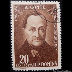 Roumanie 01574 Auguste Comte, philosophe 20 Bani de 1958