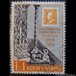 Saint-Marin 00472 timbre jubilé Sicilia 1L de 1959