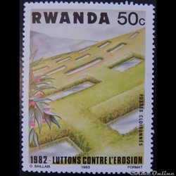 Rwanda 01101 fossés cloisonnés 50c de 1983