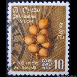 Ceylan 00318 noix de coco royale 10c de 1958