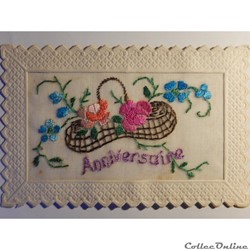CPA avec du tissu d'anniversaire