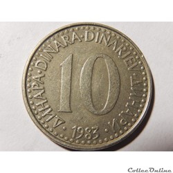 Yougoslavie, 10 dinara de 1983