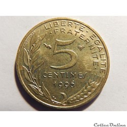 5 centimes Marianne 1996 3 plis