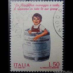 Italie 01085 banque d'épargne postale 50 lires de 1971