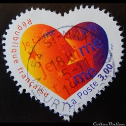 03218 Saint Valentin Coeur avec «Je t'aime» 3F de 1999