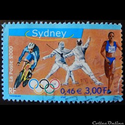 03340 Jeux Olympiques de Sydney 2000 Cyclisme, escrime, relais 3F - 0.46€