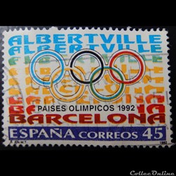 Espagne 02808 JO d'Alberville 45Ptas de 1992