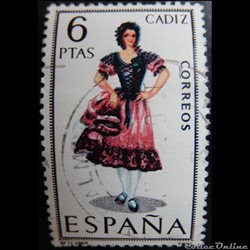 Espagne 01459 costume traditionnel de Cadiz 6Ptas de 1967