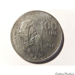 Italie, 100 lires 1979 FAO vache