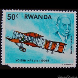 Rwanda 00852 avion Voisin n°1 bis (1908) 50c de 1978