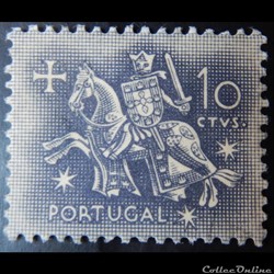 Portugal 00775 chevalier à cheval 10c de 1953