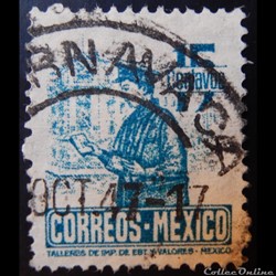 Mexique 00617 postier 15c de 1947