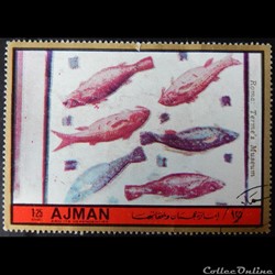 Ajman State 01680A mosaïque poissons 1.25R de 1972