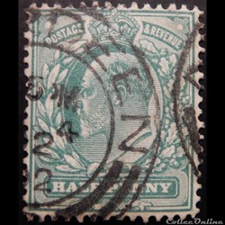 Royaume-Uni 00124 roi Edward VII 1/2d de 1911