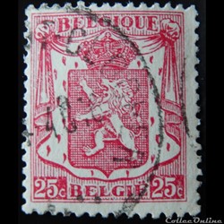 Belgique 00423 lion debout 25c de 1936
