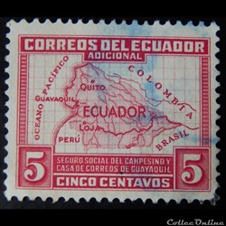 Equateur B0008 carte de l'équateur 5c de 1939