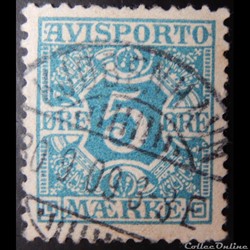 Danemark J0002 Avisporto 5ore de 1907