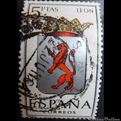 Espagne 01214 armoiries de Leon 5Ptas de 1964