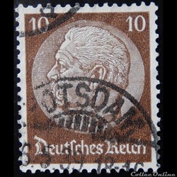 Allemagne Reich 00489 président Paul Von Hindenburg 10pf de 1934