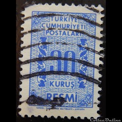 Turquie S0079 officiel bleu 30 Kurus de 1962