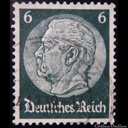 Allemagne Reich 00487 président Paul Von Hindenburg 6pf de 1934