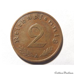 Allemagne, 2 reichspfennig de 1938