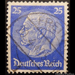 Allemagne Reich 00493 président Paul Von Hindenburg 25pf de 1934