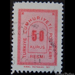 Turquie S0085 officiel carmin 50 kurus de 1963