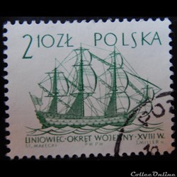 Pologne 01253 Bateau, Vieux gréement 2.10Zt de 1964