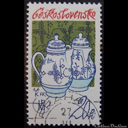 Tchécoslovaquie 02217 porcelaine traditionnelle tchèque 20 h de 1977