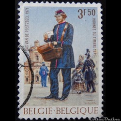 Belgique 01577 facteur, journée du timbre 3F50 de 1971