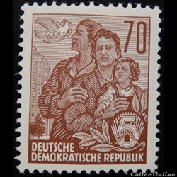 Allemagne RDA 00322B famille et colombe 70pf de 1959