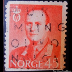 Norvège 00383 roi Olaf V 45ore de 1958