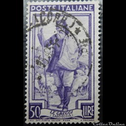 Italie 00585 Sardaigne, le berger 50 lires de 1950