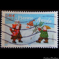 03437 Bonne année 0,46 € - 3,00 F de 2001