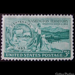 Etats Unis 00570 pionier de Washington 3c de 1953