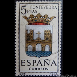 Espagne 01297 armoiries de Pontevedra 5Ptas de 1965