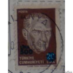 Turquie 02612 Kemal Ataturk 500L de 1989