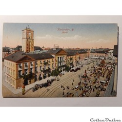 CPA d'Allemagne, marché de Karlsruhe