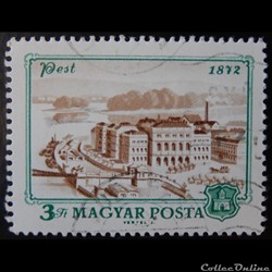 Hongrie 02269 vue de Pest en 1872 3ft de 1972