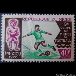 Niger 00233 9ème coupe du monde de football 40F de 1970