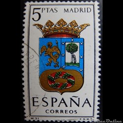 Espagne 01251 armoiries de Madrid 5Ptas de 1964