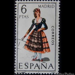 Espagne 01575 costume traditionnel de Madrid 6Ptas de 1969