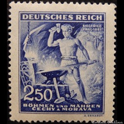 Tchécoslovaquie Bohême et Moravie 00109 forgeron 250H de 1943