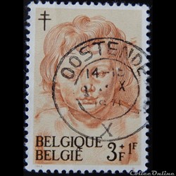 Belgique 01276 peinture de Rubens 3+1F de 1963