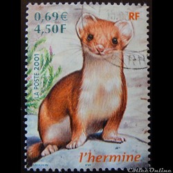 03384 Animaux des bois L´Hermine - Mustela erminea 4F50 - 0.69€ de 2001