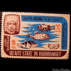 Yemen AD-QSH 076 poissons 15 Fils de 1966