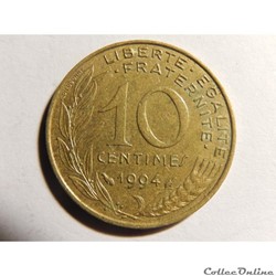 10 centimes Marianne 1994 "dauphin"