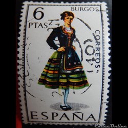 Espagne 01457 costume traditionnel de Burgos 6Ptas de 1967