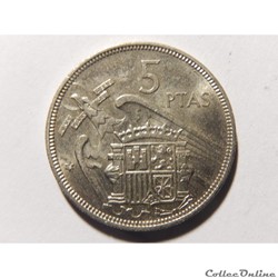 Espagne, 5 pesetas de 1957